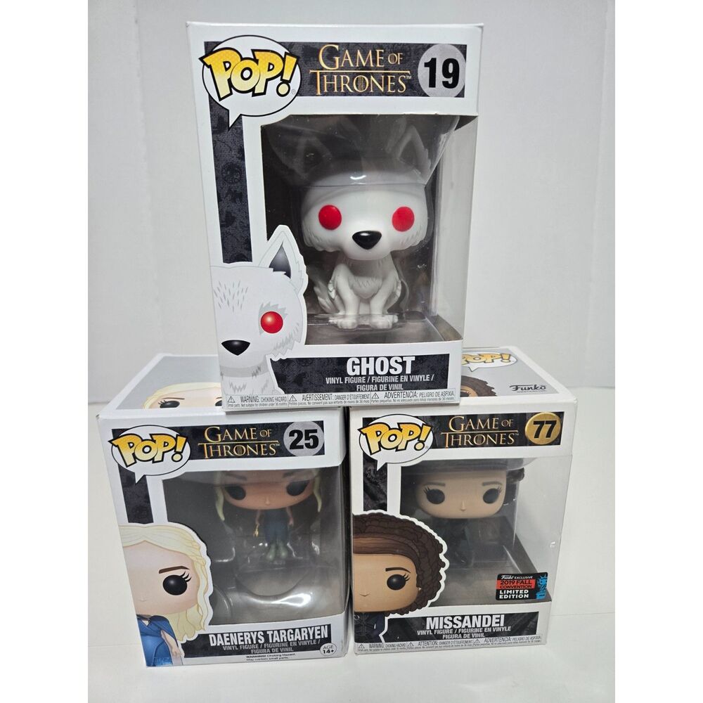 Game of Thrones Funko Pop Lot | Set of 3 Figures | Ghost Daenerys Missandei